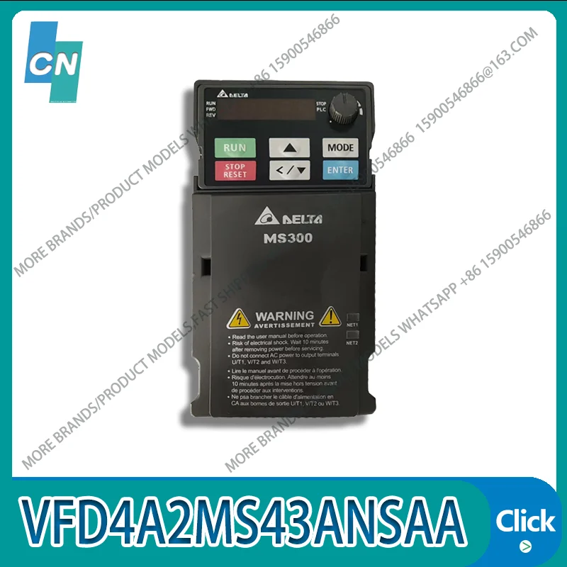 VFD4A2MS43ANSAA 380V 1.5KW MS300 inverter Second-hand Original appearance intact Functional tested ok Fast Shipping