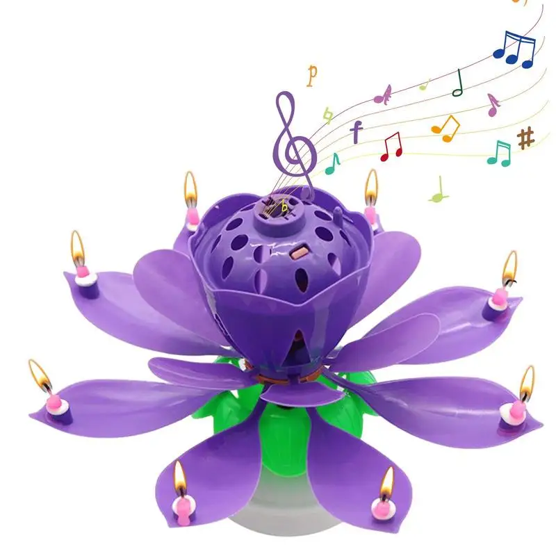 Musical Birthday Candle Creative Rotating Musical Candle Singing Candle-Powered Spinning Cake Topper Reusable Birthday Candle