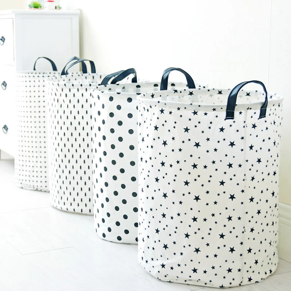 

Foldable Laundry Hamper 35X45Cm Cotton Linen Sundries Storage Basket Portable Dirty Clothes Organizer Collection Basket For Home