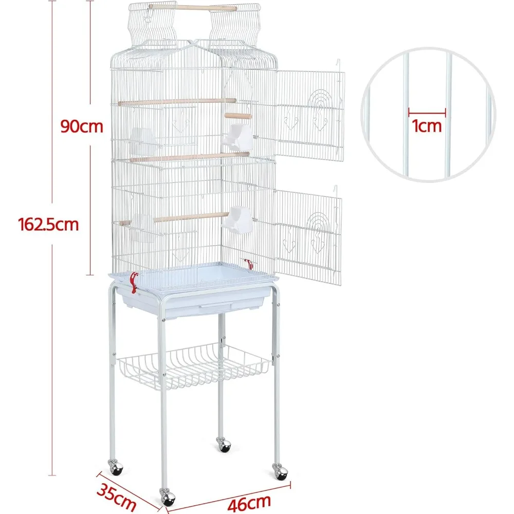 

64 Inch Birdcage, Sturdy, Durable, Waterproof, with Detachable Rolling Frame
