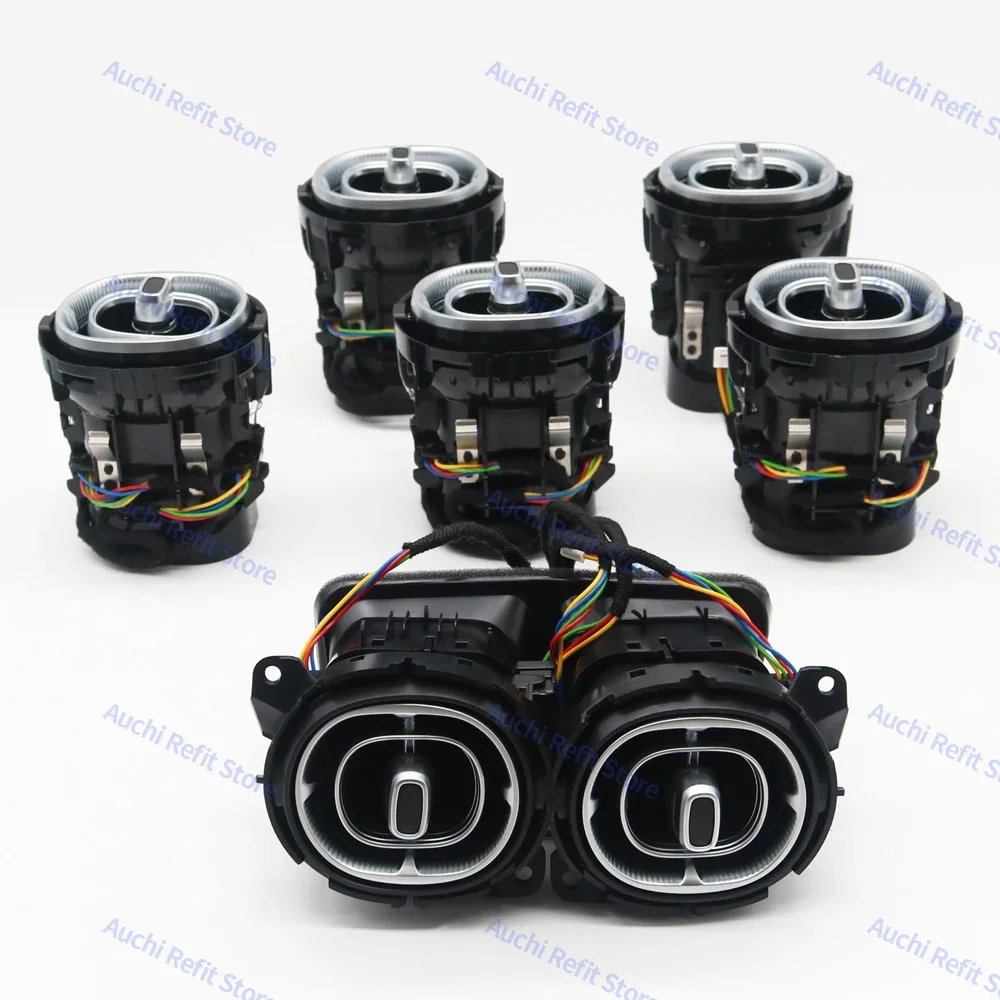 New 64 Colours LED Air Vents Conditioning Nozzle For Mercedes Benz C-Class W206 2022 Car Turbine Air Outlet Ambient light Refit