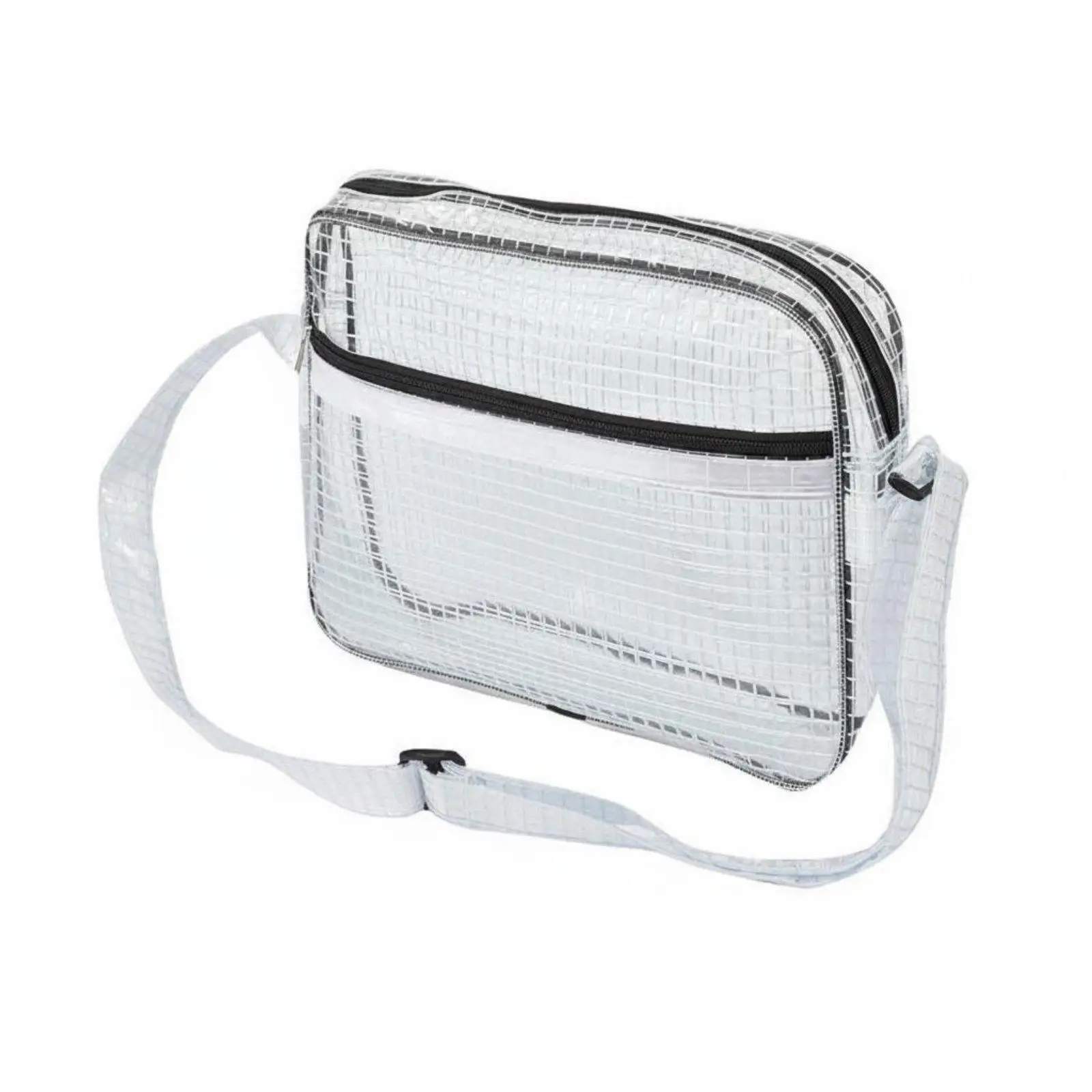 Clear Transparent Shoulder Bag PVC Mesh Crossbody for Women Large Capacity Lightweight See Through Travel Carry on Essentials