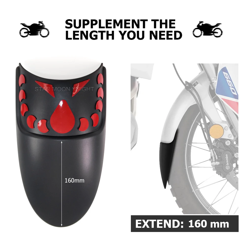 For Aprilia Tuareg 660 Tuareg660 2022 2023- Motorcycle Front Wheel Fender Extender Mudflaps Extension Mudguard Splash Guard