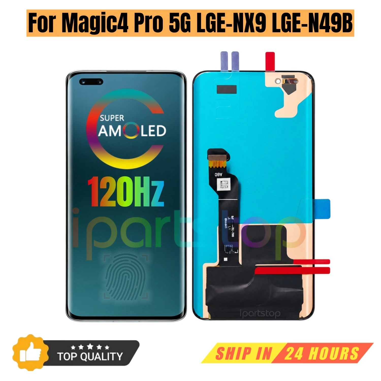 iparts-replacement-display-for-honor-magic4-pro-5g-lge-nx9-n49b-n19b-an10-120hz-ltpo-oled-touch-screen-with-frame-assembly-oem