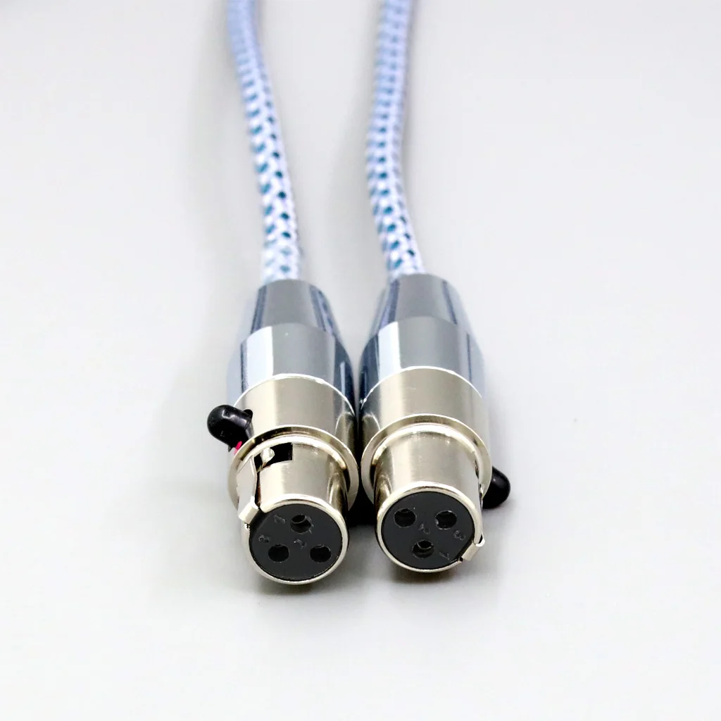 99% Pure Silver Mix Graphene OCC Shielding Earphone Cable For Abyss AB 1266 Phi TC Dual Mini xlr 3 pin head(amame) LN008654