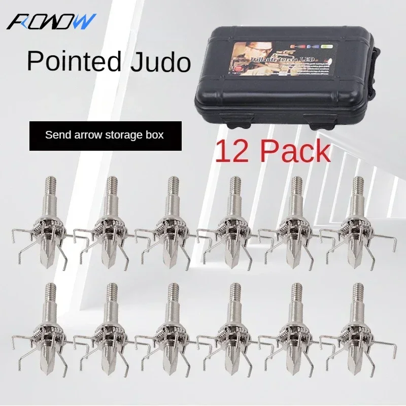 

ROWOW Pointed Judo Arrow Set of 12 Pieces with Storage Box Outdoor Bow and Arrow Archery 100GR Accessories