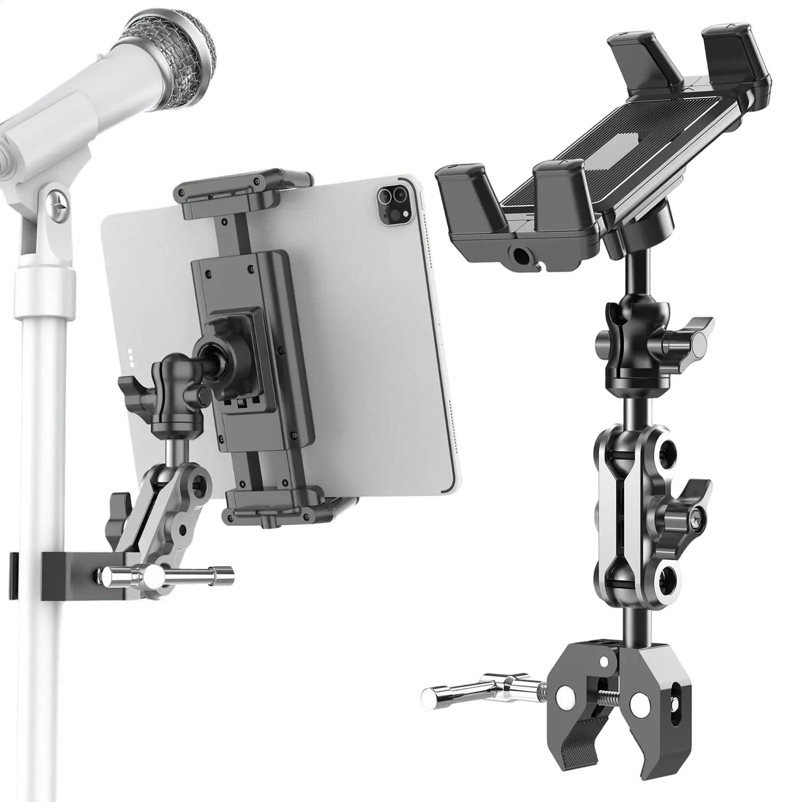 

Treadmill Tablet Holder Tablets Mount Clamp Adjustable Phone Stand for Reading News Video Calling Home Gym Exercise Bike