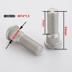 5pcs Wheel Lug Studs Hub Spline Bolts Screws for Toyota Lexus M14x1.5 Knurled OD 16.3mm Length 53mm