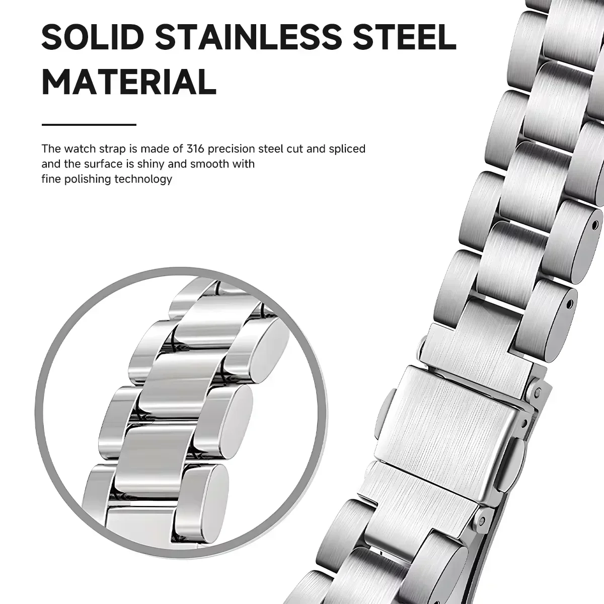 22mm 20mm 18mm Metal Band For Garmin Forerunner 570 970 55 265 965 165 255 955 Venu 4 3 2/Active 6/5/4 Stainless Steel Bracelet image 5