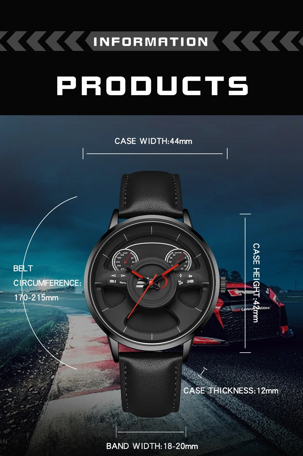 SANDA P1138 Top Brand Sport Car Wheel Rim Hub Watches For GTR Men Super Watch Stainless Steel Waterproof WristWatch Male Reloj