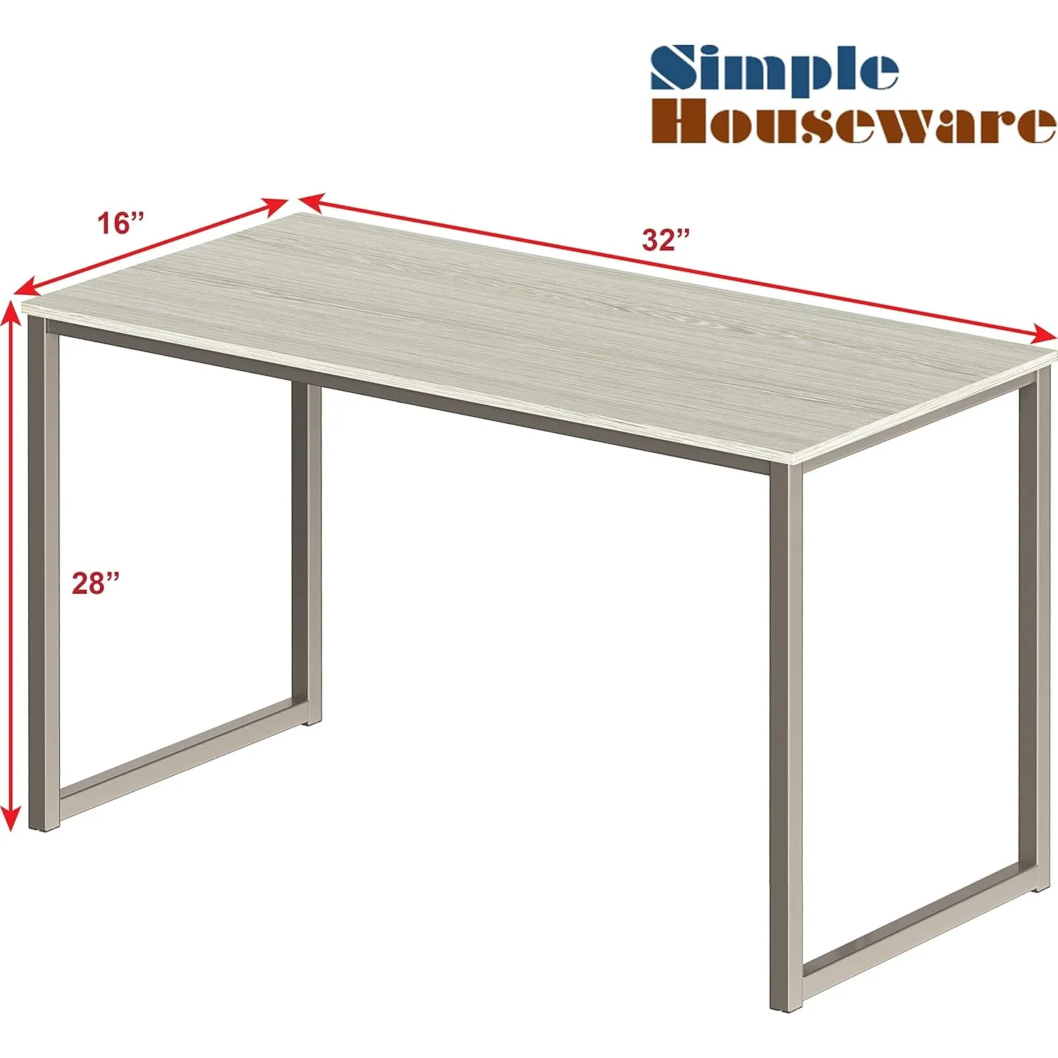 Scrivania per computer da 32 pollici per ufficio domestico, acero