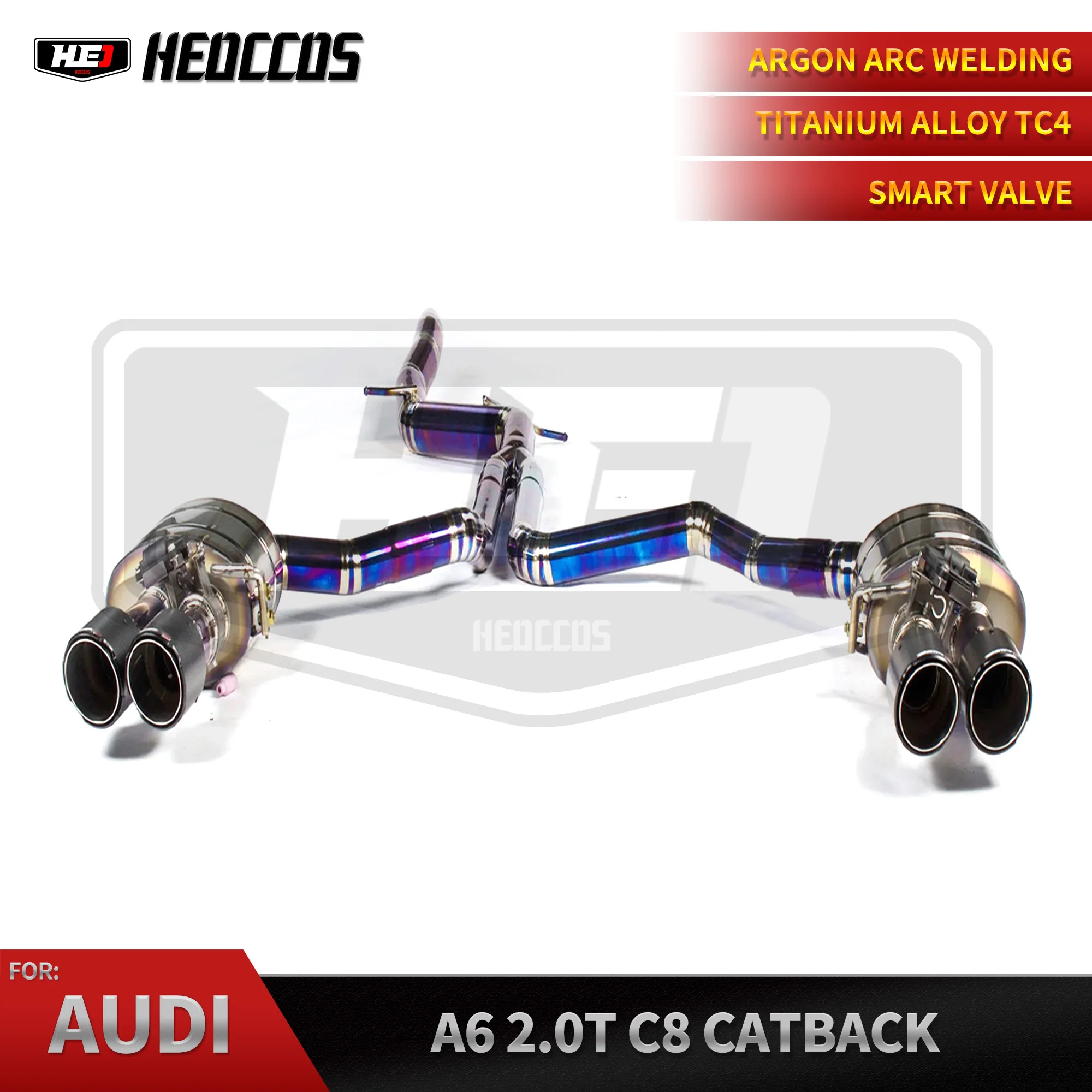 

HEO Hot Sale Custom Exhaust Catback For AUDI A6 A7 C8 2.0T Titanium Alloy Exhaust System Catback With Muffler Valves