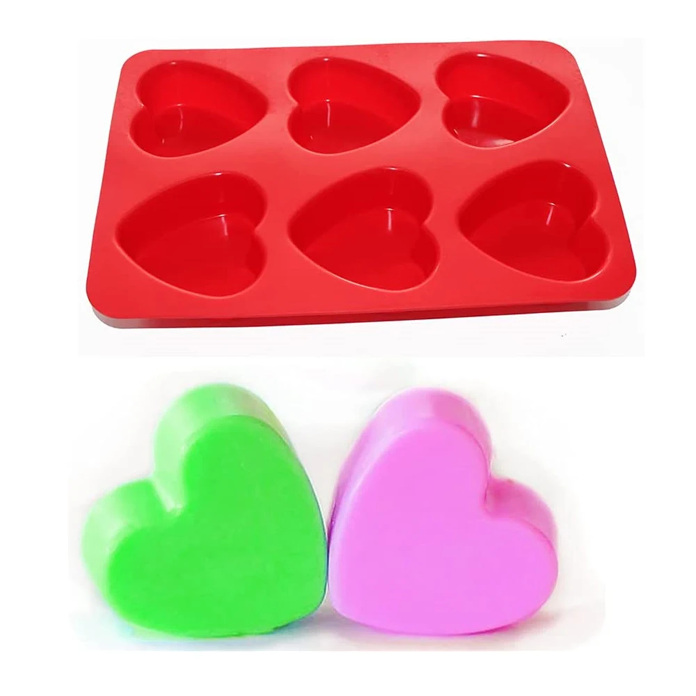 

Love Gift Heart Shape Silicone Mold Lotion Bars Soap Bath Bombs Resin Candle Moulds Chocolate Cake Muffin Baking Deco Supplies