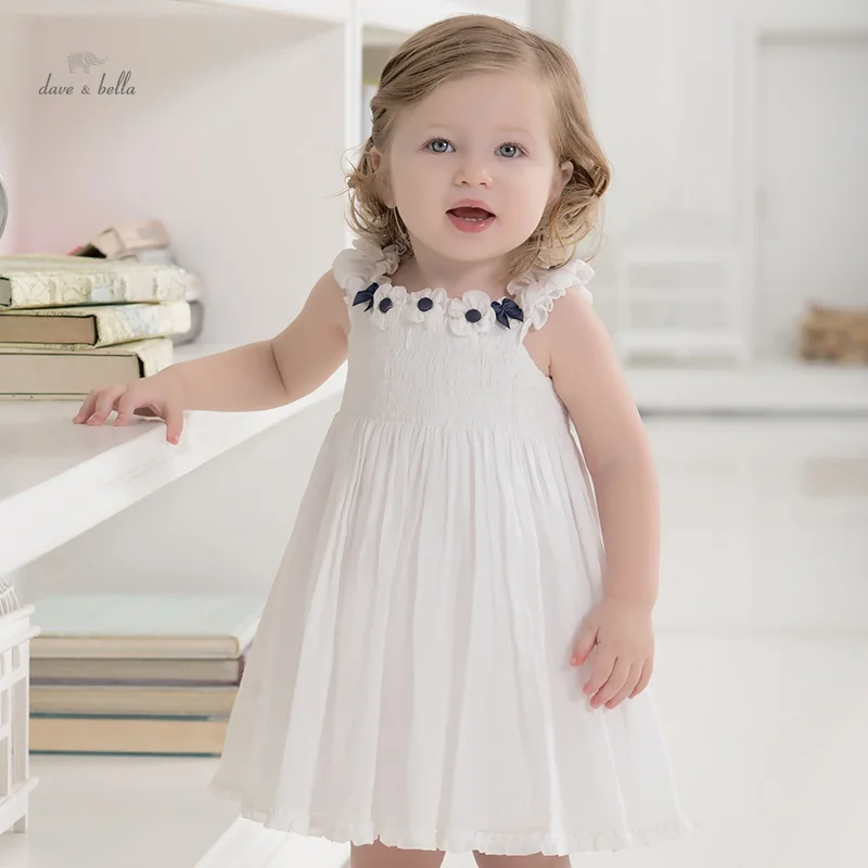 Dave Bella Girl's Dress Children's Baby Princess Dress Antibacterial Sweet Fashion Summer Outdoor Party DB2234788