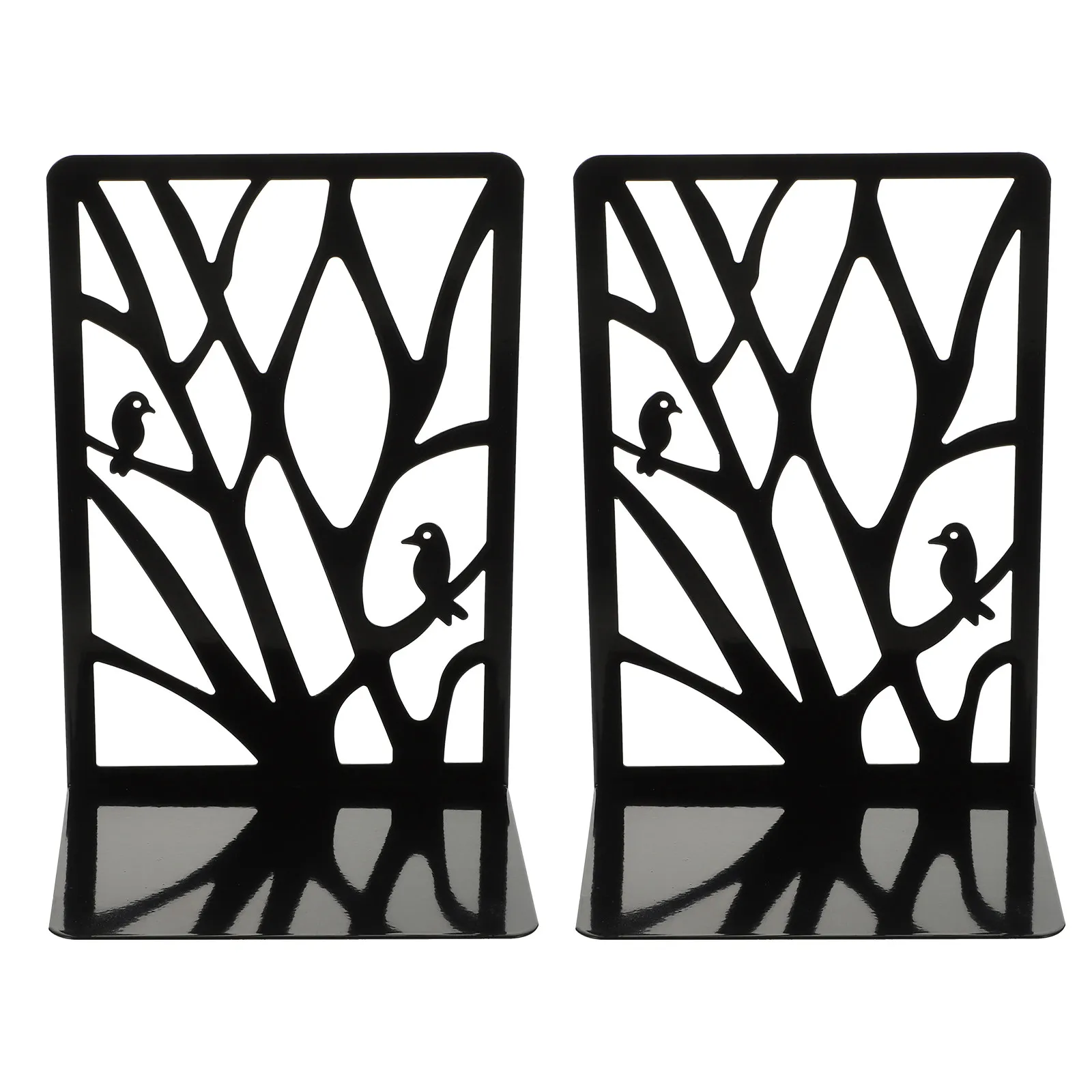 1Pair Metal Heavy Duty Bookends Hollow Organizer Metal Book End For For Office For Room Support Library Study