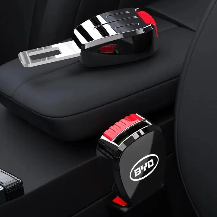 Seat Belt Extension Buckle With Soft Protective Pad For BYD Atto 3 Seal Dolphin Han Tang Song Yuan Car Interior Ornament Parts