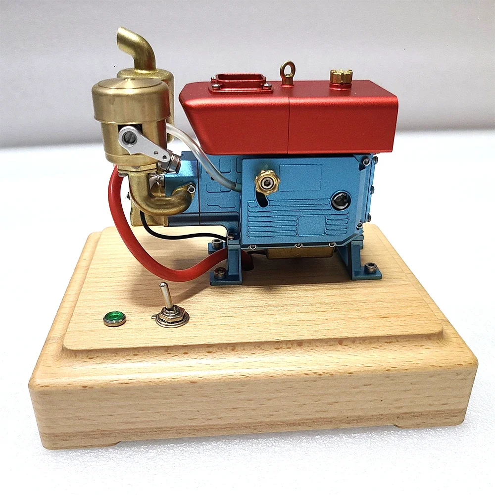 2.2CC Brass Miniature Steam Engine Model with CDI Ignition MUSA Single Cylinder Diesel Engine Lab Model Teaching Aids