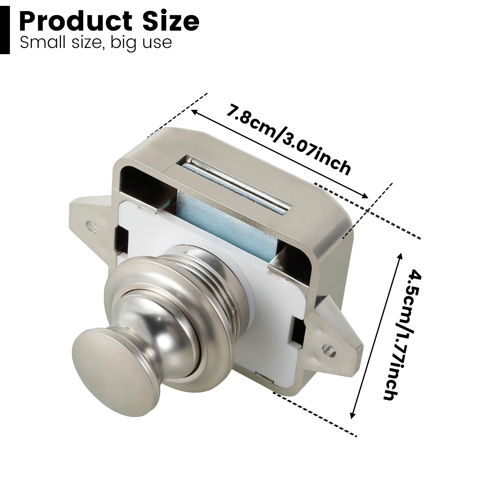 5/10Pcs Push Locks Button Latch Camper Car RV Caravan Boat Drawer Cabinet Door Catch Keyless Cupboard Locks Furniture