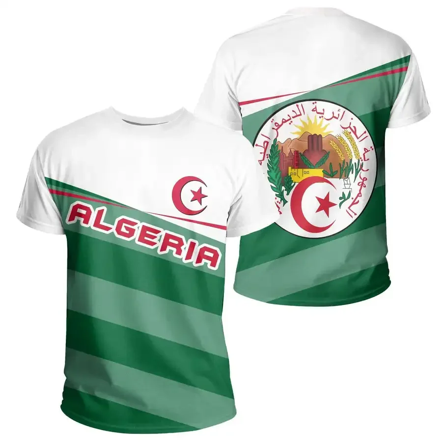 ALGERIA Men T Shirt Custom Rugby Festival Tshirt Arabic Algerie Flag Print Text French Algeria Jersey Children Tee Young Top