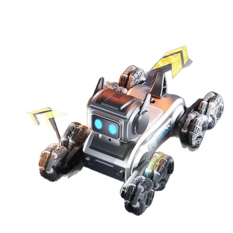 2025 جديد ثمانية عجلات حيلة الميكانيكية الكلب التحكم عن بعد سيارة سوينغ الذراع تسلق الإلكترونية الحيوانات الأليفة روبوت سيارة التحكم عن بعد