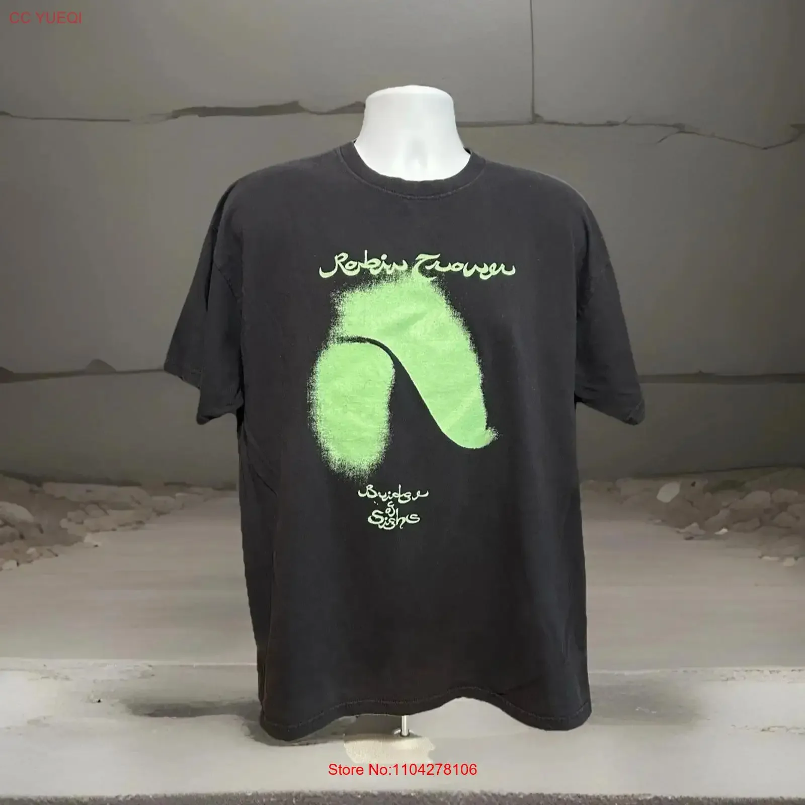 Robin Trower T Shirt Bridge Of Sighs 2007 Black Front long or short sleeves vintage Washed streetwear Slightly Versatile