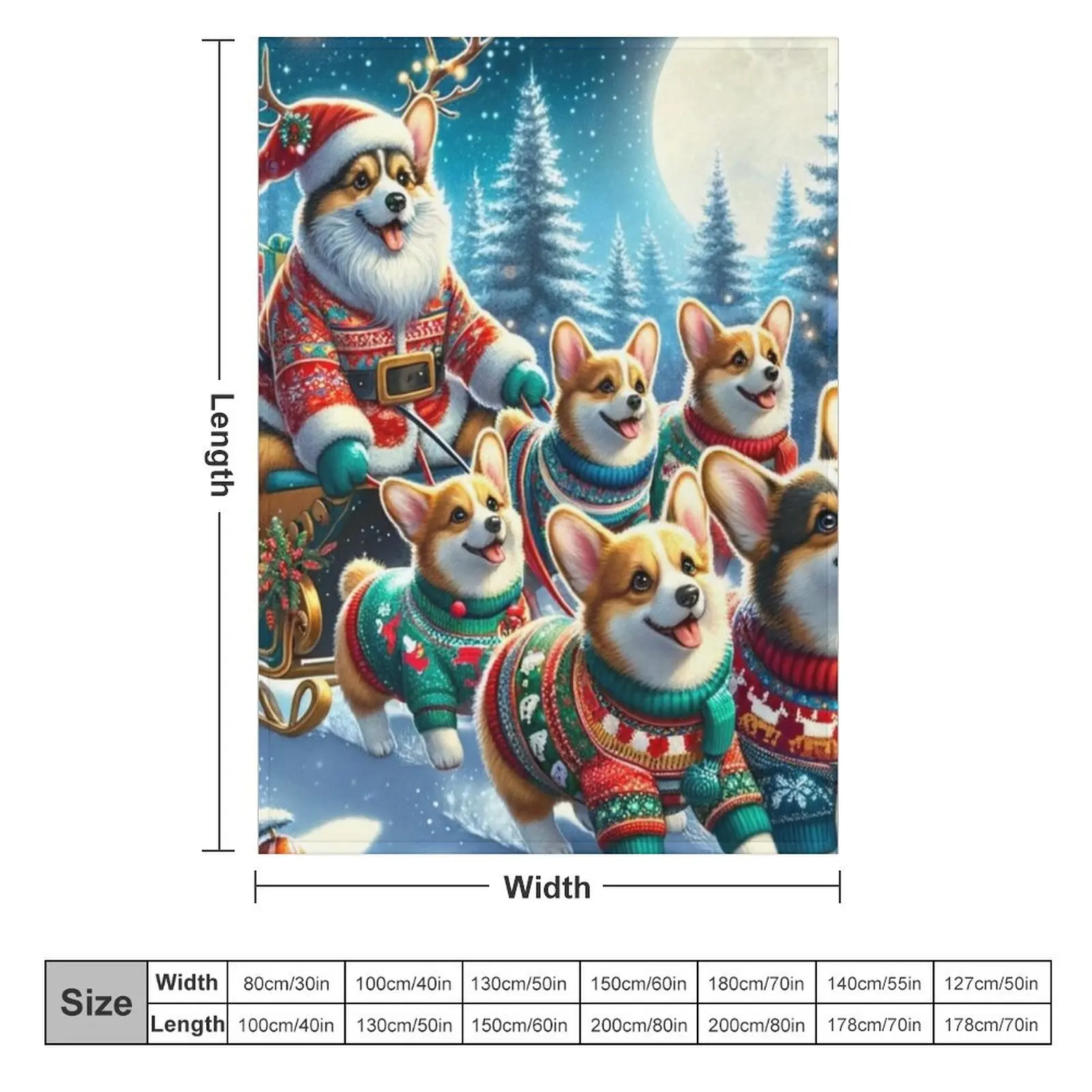 Santa Paws and the Merry Corgi Sleigh Team Throw Blanket Decoratives Heavy Blankets For Bed Bed covers Blankets