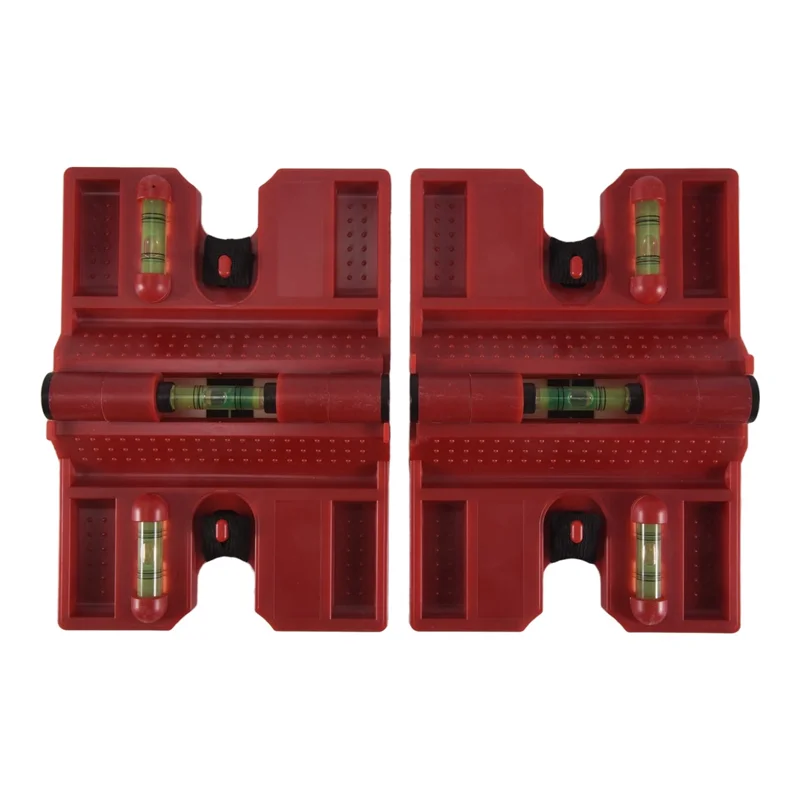 A58Z Spirit Level,Magnetic Post Level Tool Folds For Storage,Cross Check Bubble Level(Pack Of 4)