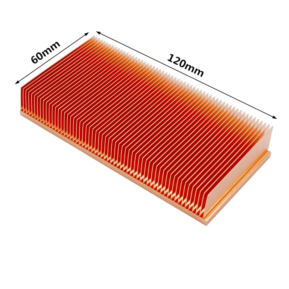 120x60x20mm Dissipatore di calore in rame Skiving Fin Dissipatore di calore Radiatore di raffreddamento per dissipazione del calore LED del chip elettronico