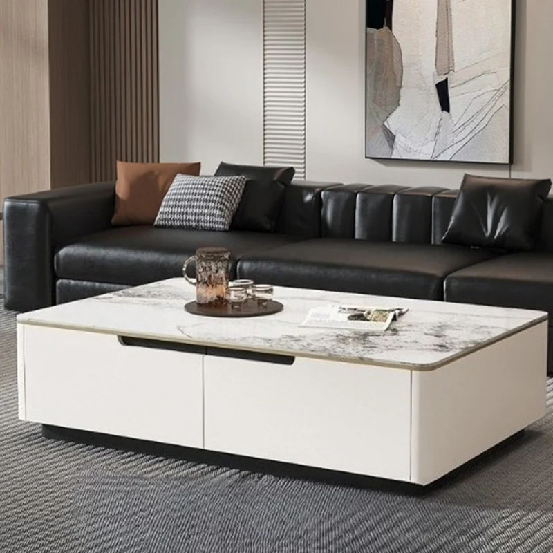 リビングルームモダン収納コーヒーテーブル安い美的ユニークなディナーデザイナーサイドテーブルライティングメサ補助家具
