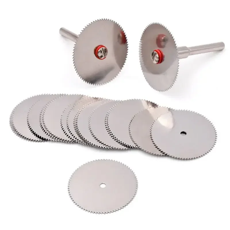 10PCS Blade OD16-32mm with 2rod S.S Wood Cutting Disc Dremel Rotary Tool Circular Saw Blade Dremel Cutting Tools for Woodworking