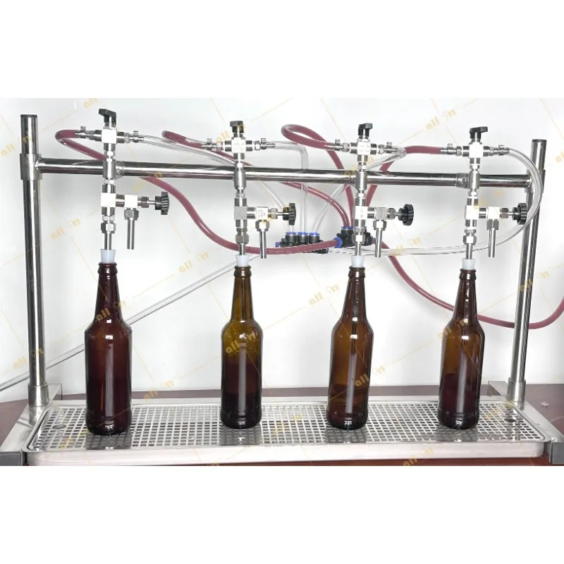 4-Head Back Pressure Filling Machine for Mini Brewery