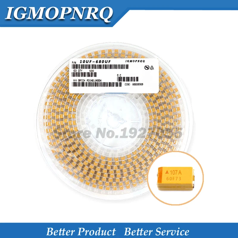 10pcs Type D 100UF 150UF 220UF 330UF 470UF 680UF 2.5V 4V 6V 6.3V 10V 16V 25V 35V 50V 4.7/6.8/10/15/22/33/47UF Tantalum Capacitor