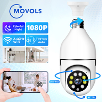 Movols 1080P Bulb Surveillance Camera Two-way Audio WIFI Wireless Security Camera Full Color Automatic Human Tracking PTZ Camera