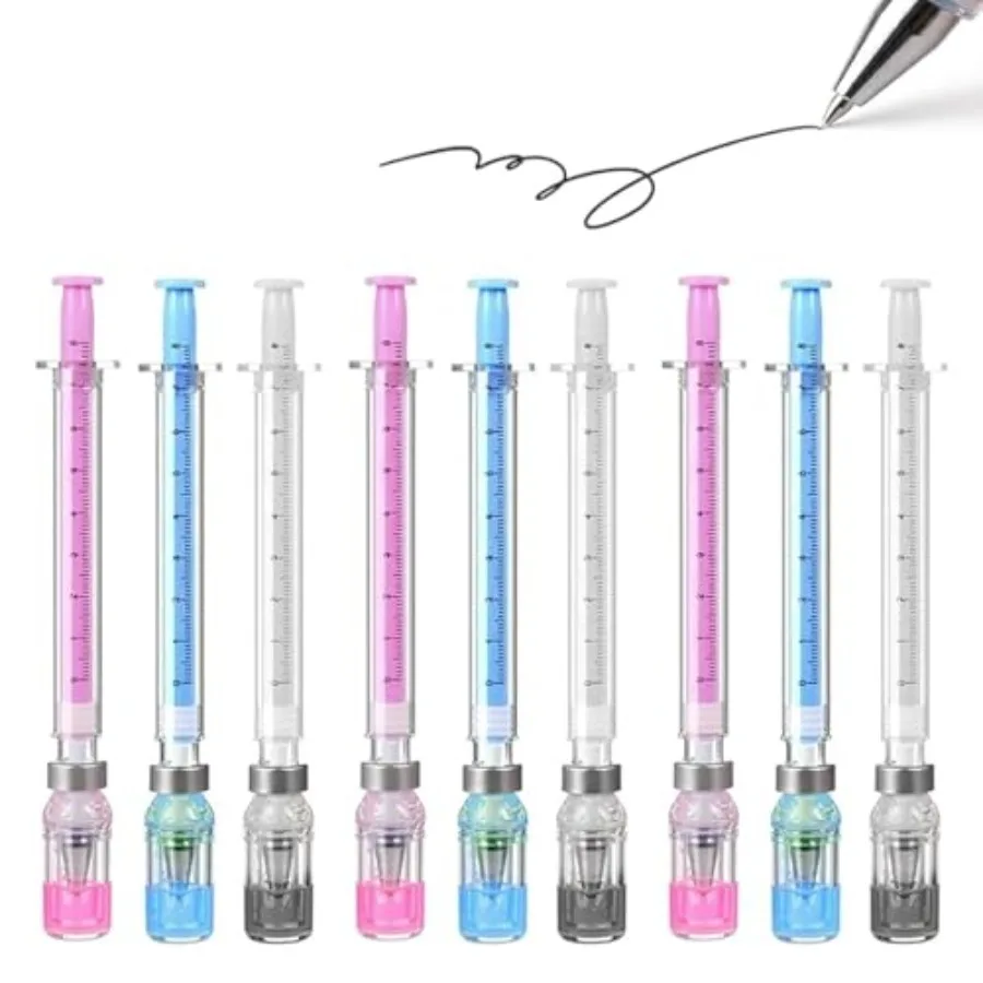

Syringe Shaped Ink Pens, 2026 New Creative Syringe Shaped Gel Ink Pens for Funny, Nurse Accessories for Work and Nursing School