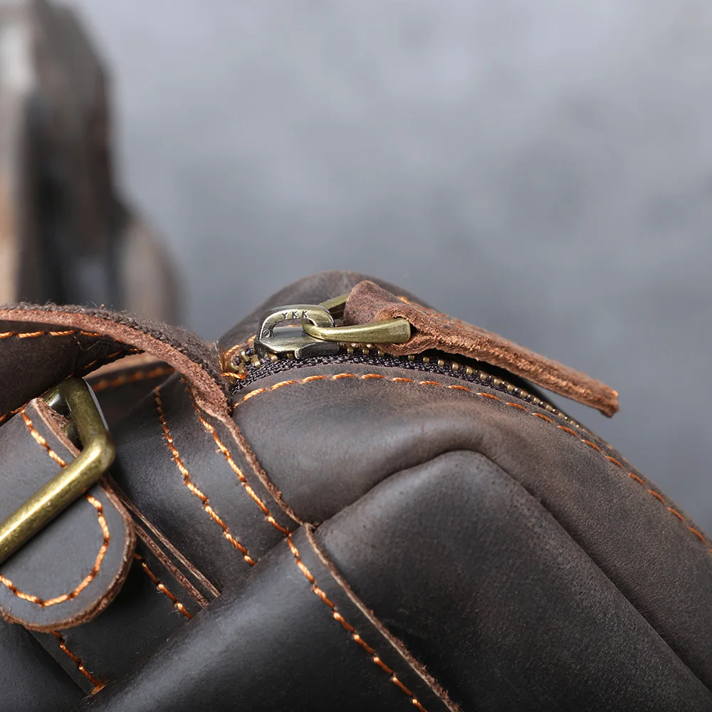 S.WORKER Vintage-Umhängetasche aus Vollnarbenleder für Herren | Umhängetasche aus Used-Leder – Detail 15