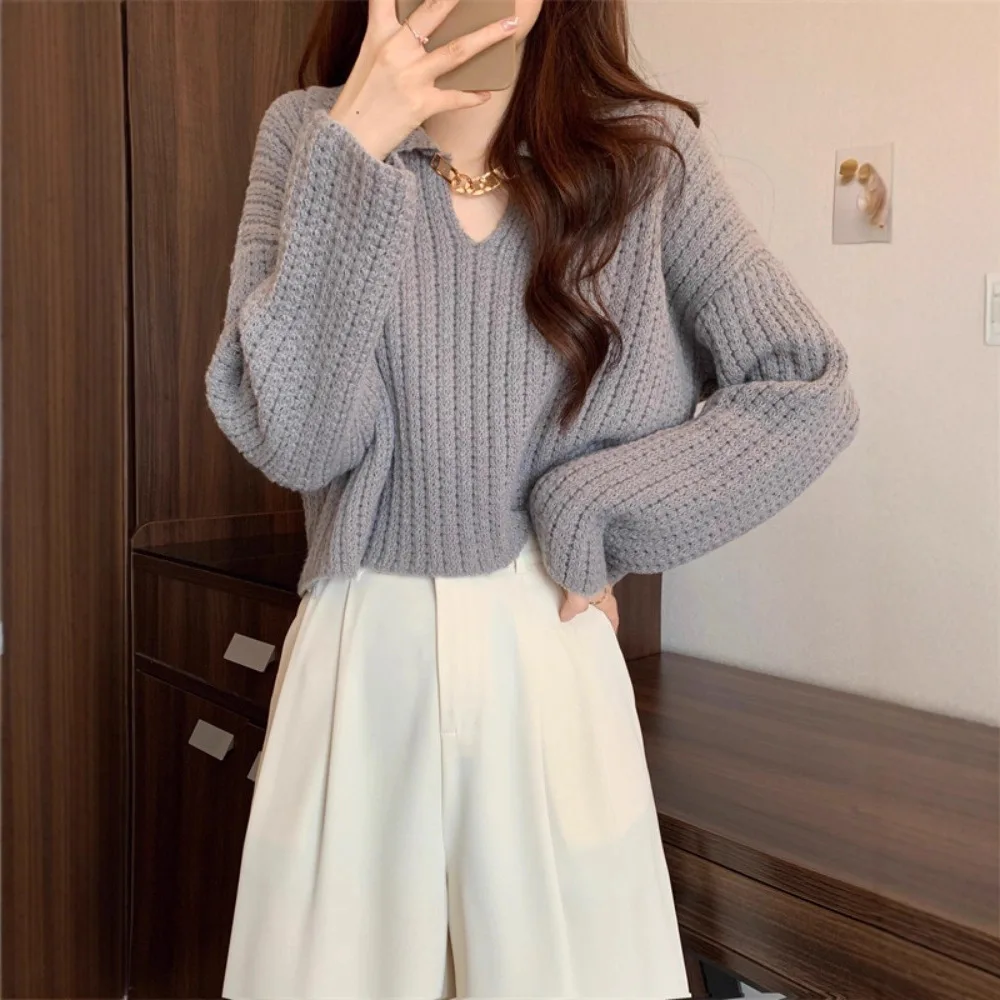 

Sweater Knitwear Women's Sweater Winter Sweater V-Neck Sweater Cardigan Crew Neck Sweater Solid Color A Soft and Warm Sweater