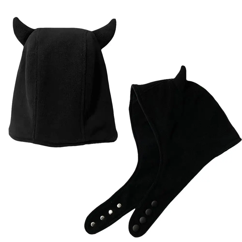 Trendy Devil Horn Winter Bomber Hats Ear Protection Adjustable Earflap Hat Fleece Warm Cute Women's Cap For Men and Women
