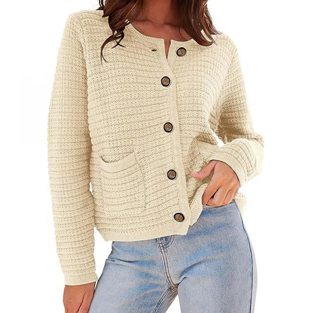 Women's Knit Cardigan Sweaters Casual Long Sleeve Open Front Button Down Trendy Jackets Outerwear for Christmas Gift