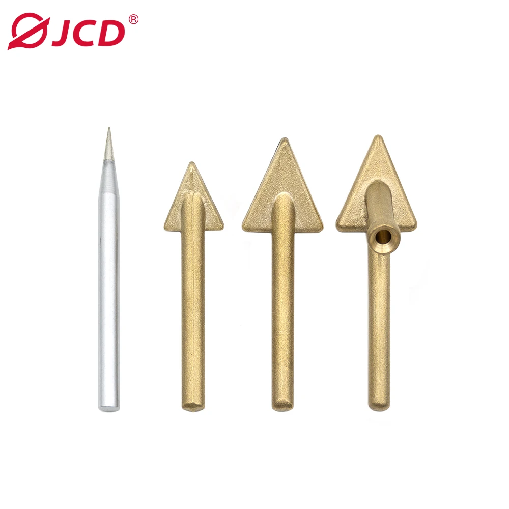 JCD 4pcs Soldering Iron Tips Copper Repair Triangular Smoothing Head Welding Tips Iron Plastic Welder-Replacement Tips