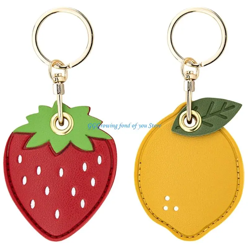 

H9EB Protective Case with Keychain Cartoon Pattern Locator Leather PU Skin Sleeve