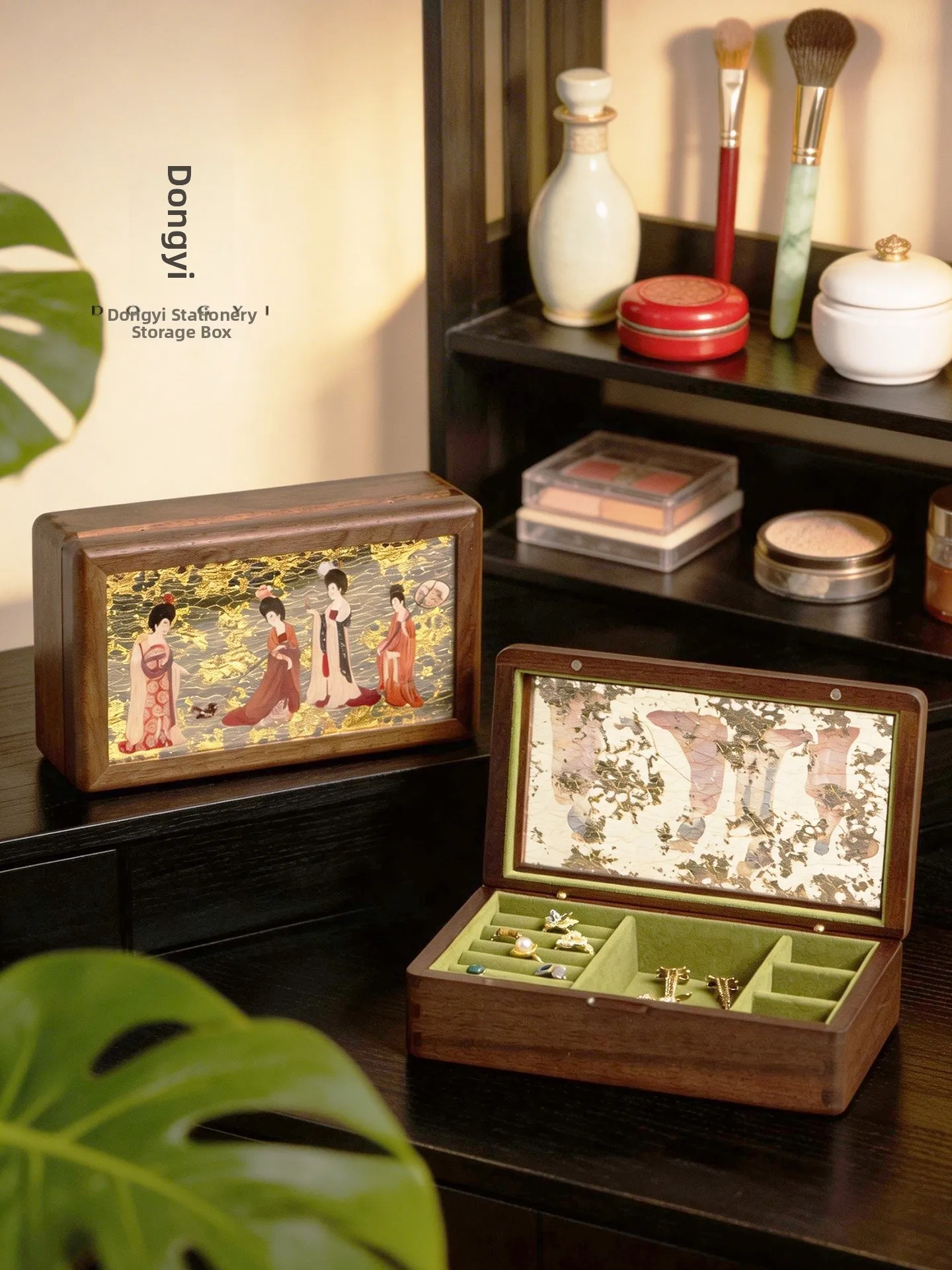 ele-lady-picture-jewelry-box-small-multi-functional-premium-gift-box-wooden-birthday-gift-ring-jewelry-hand-accory-box