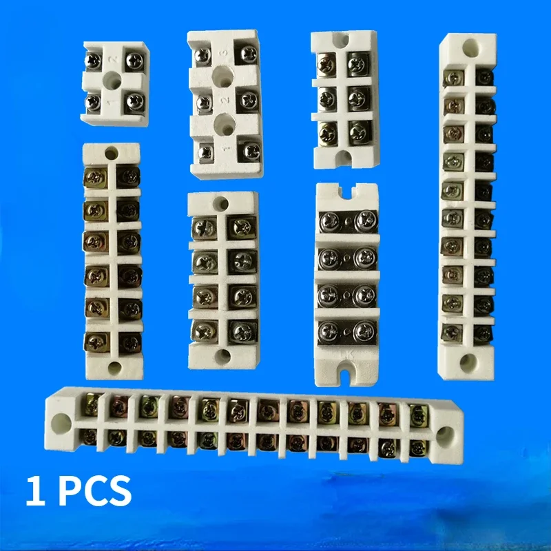 Bloque de terminales de cableado de cerámica, conector de Cable eléctrico de porcelana resistente a altas temperaturas, piezas de conector de Cable eléctrico, 1 ud.