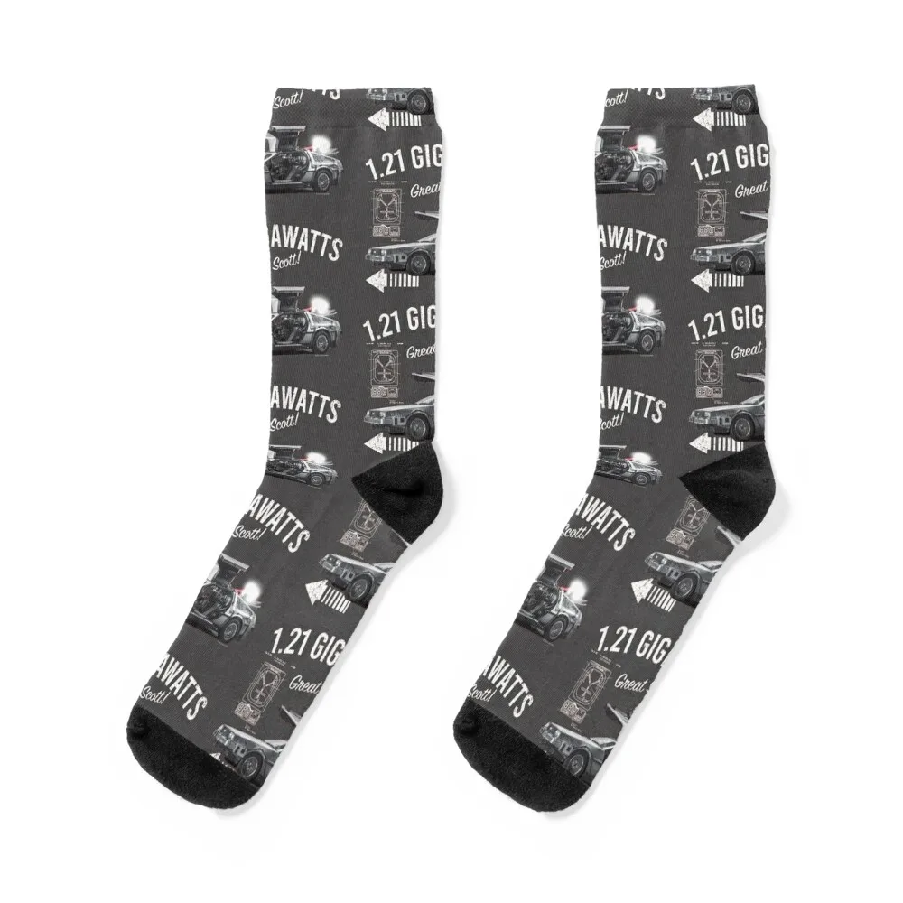 Back to the Future 1.21 Gigawatts DeLorean Car (? UCS LLC and Amblin) Socks new in's golf set Socks Girl Men's