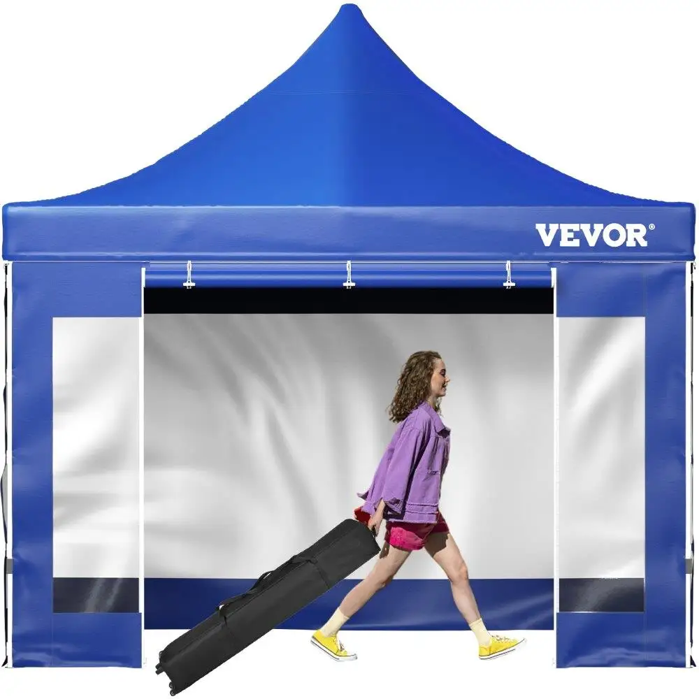 

Pop Up Canopy Tent 10x10FT Outdoor Patio Gazebo with Removable Sidewalls Wheeled Bag UV Resistant Waterproof Shelter for party