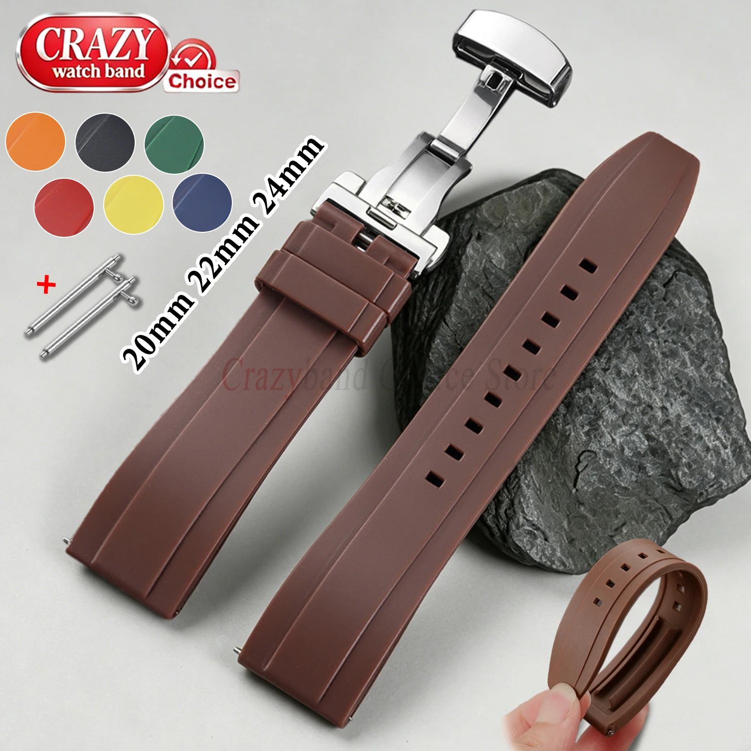 Silikon-Uhrenarmbänder 20mm 22mm 24mm Universal für Seiko für Omega Schnellverschluss-Uhrenarmband Gummi Damen Herren Armband Zubehör