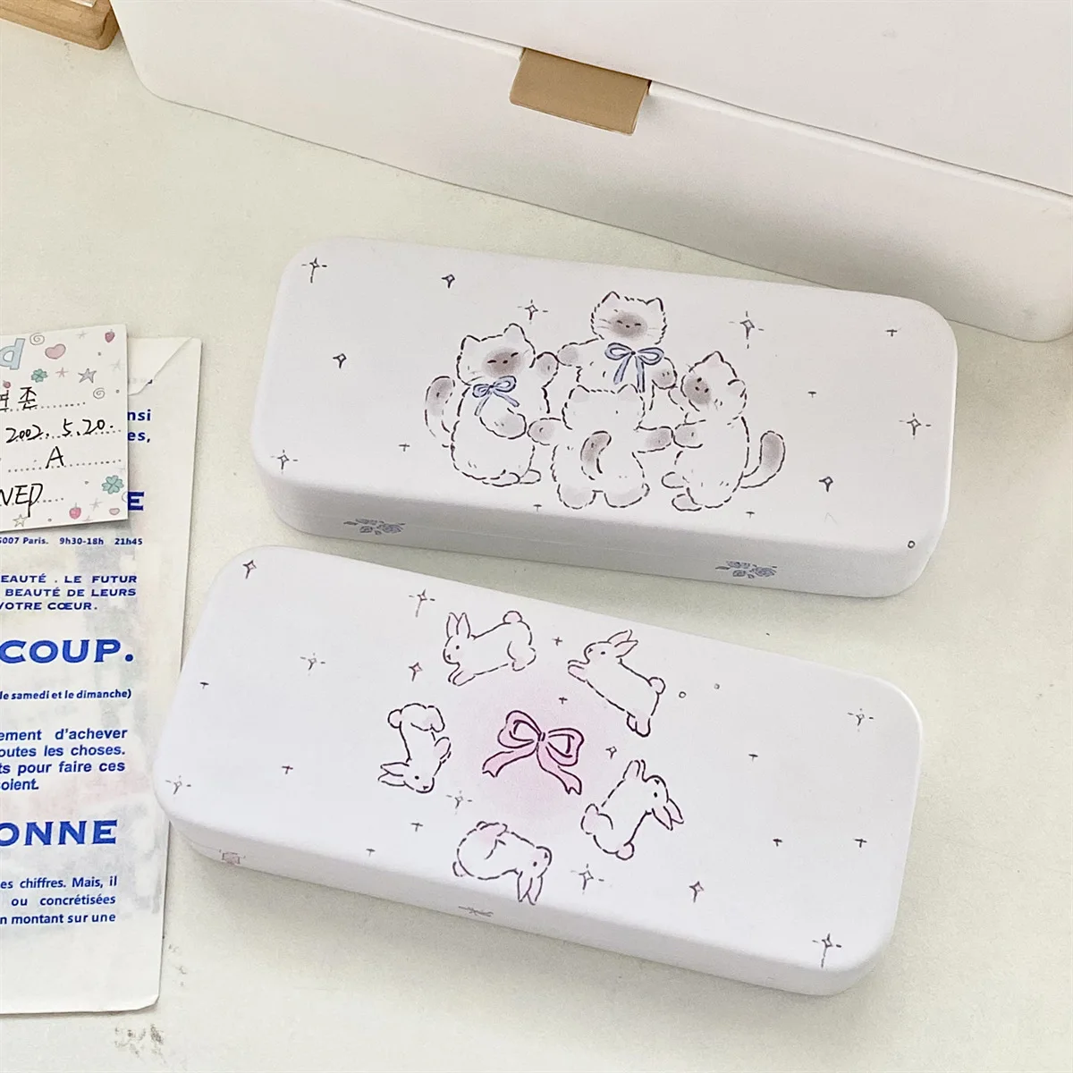 الكرتون القط الكلب نظارات صندوق المحمولة النظارات الشمسية حقيبة للتخزين لطيف أرنب نمط بولي Leather الجلود النظارات اكسسوارات صندوق تخزين #5