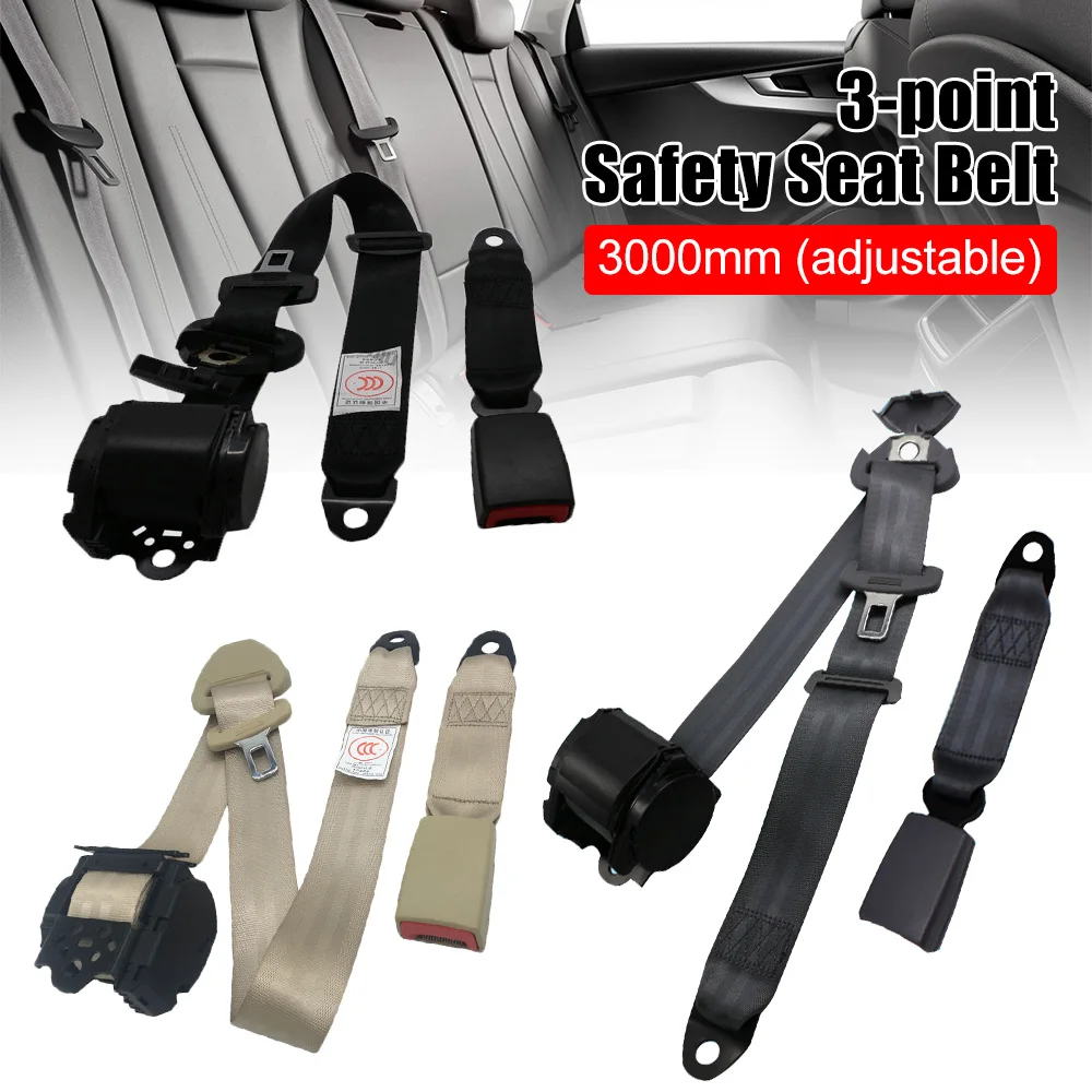 Security Retractable Accessories Adjustable 3 Point Lap Belt Car Safety Seat