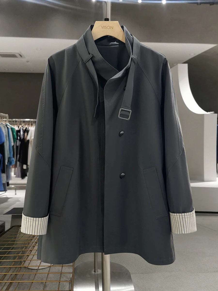 

Женское длинное пальто с полосатыми вставками, винтажное, средней длины, весенне-осеннее, в британском стиле, с цветочным узором, из полиэфирного волокна