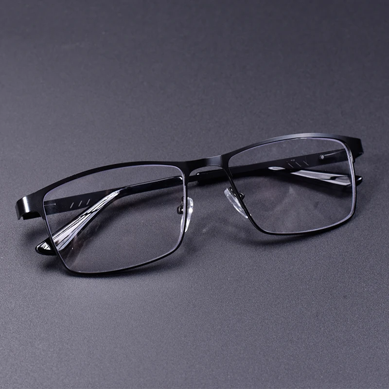 Edelstahl-Vollformat-Anti-Blaulicht-Presbyopie-Brille für Unternehmen, übergroße Metallbrille für Männer + 75 + 125 + 175 + 225 + 275 – Detail 2