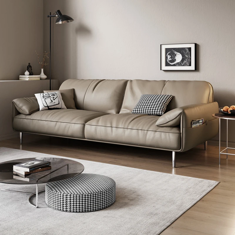 Office sofa leather simple business reception room meeting area leisure office sofa